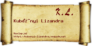 Kubányi Lizandra névjegykártya